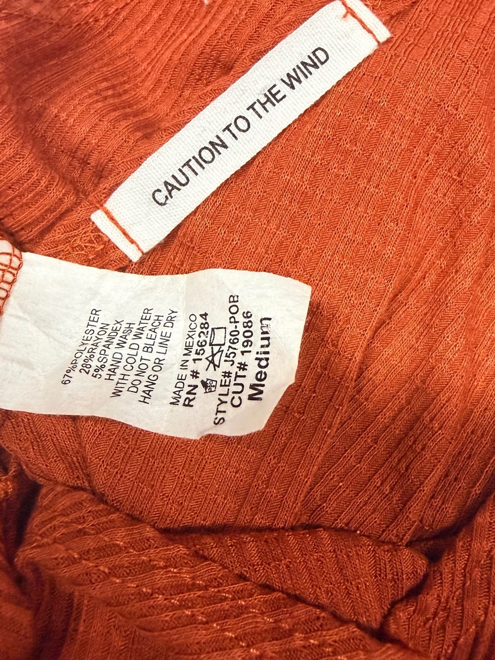 Caution To The Wind Ribbed Button-Front Tank Top in Rust - Picture 9 of 11